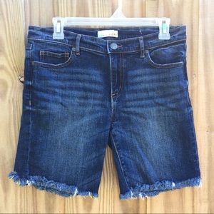 Loft Jean Shorts Bermuda Cut Off Raw Hem Denim